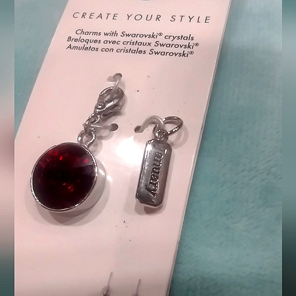 Swarovski Crystal January Garnet Birthstone Pendant